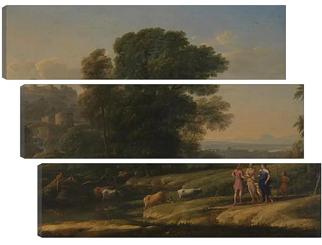 Модульная картина - Landscape with Cephalus and Procris reunited by Diana. Лоррен Клод