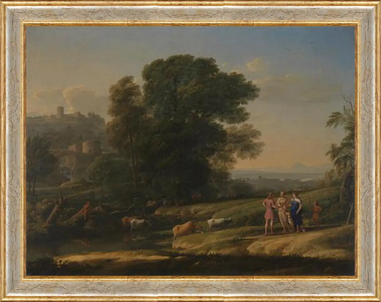 Картина в раме - Landscape with Cephalus and Procris reunited by Diana. Лоррен Клод