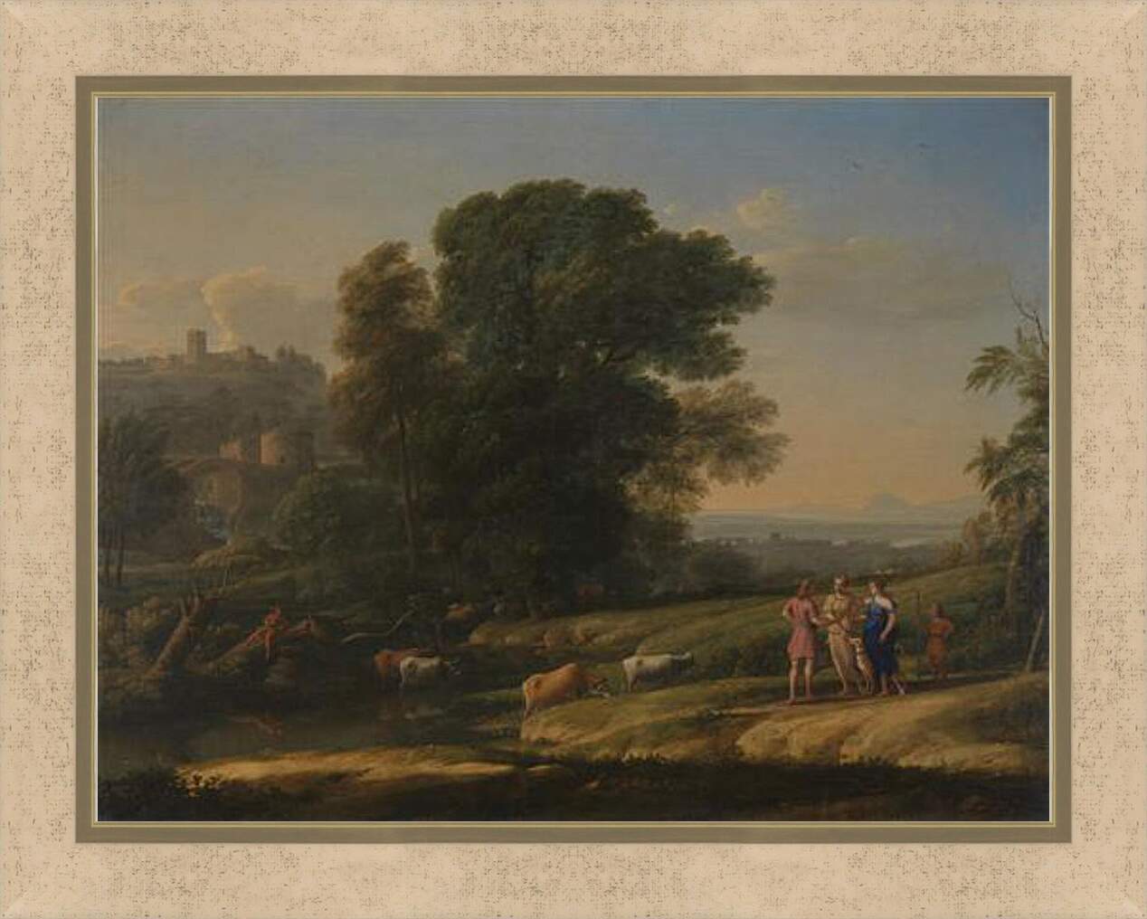 Картина в раме - Landscape with Cephalus and Procris reunited by Diana. Лоррен Клод