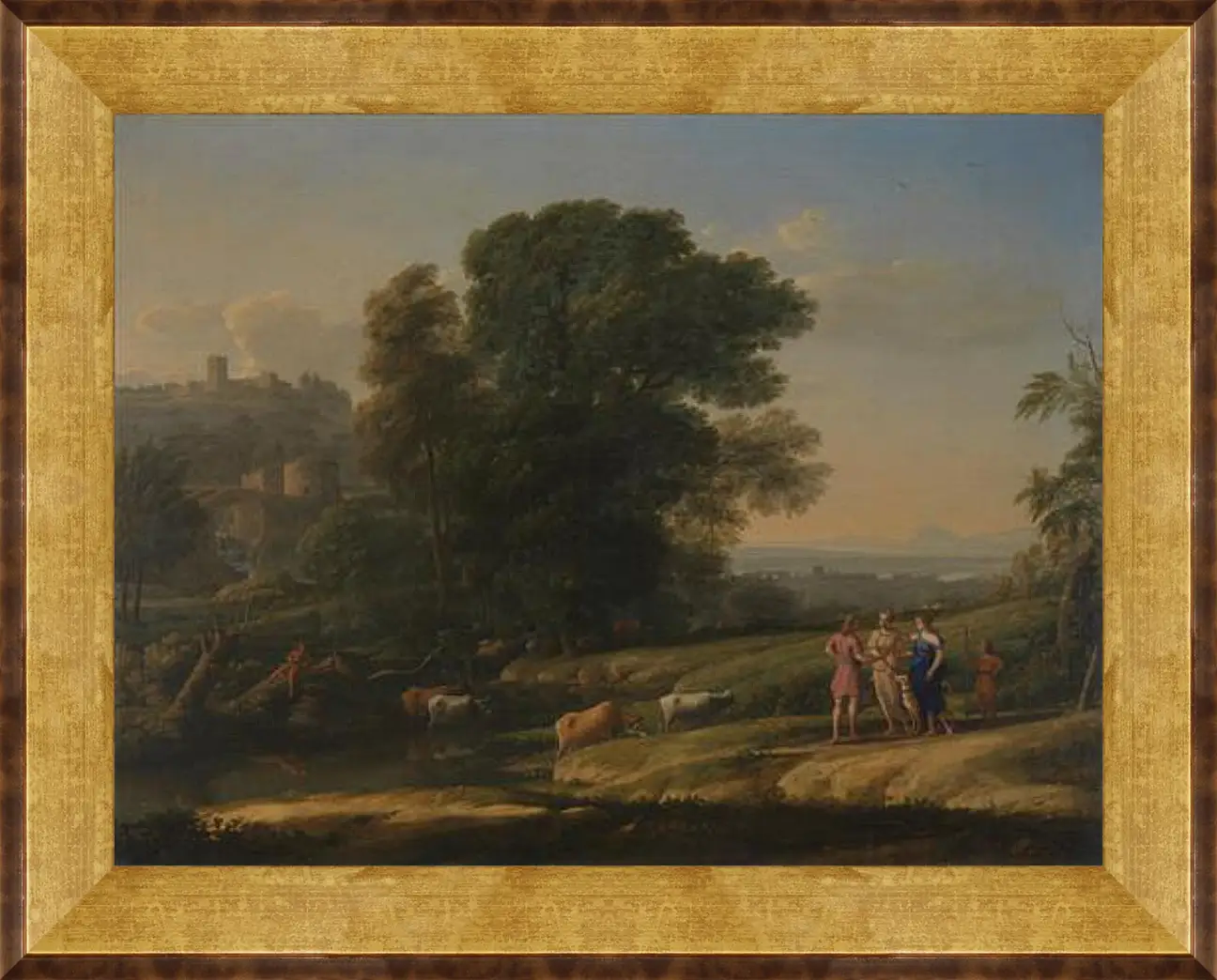 Картина в раме - Landscape with Cephalus and Procris reunited by Diana. Лоррен Клод