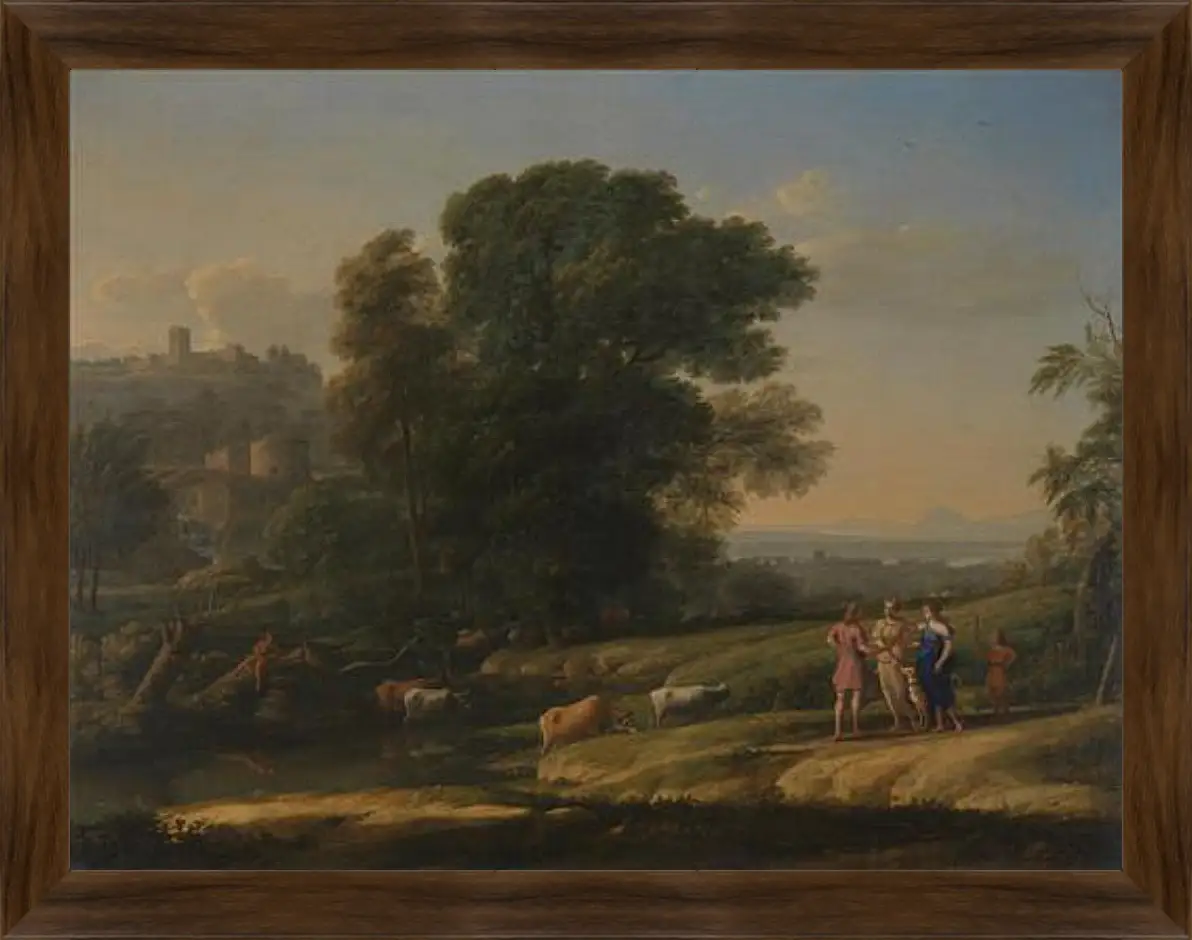 Картина в раме - Landscape with Cephalus and Procris reunited by Diana. Лоррен Клод