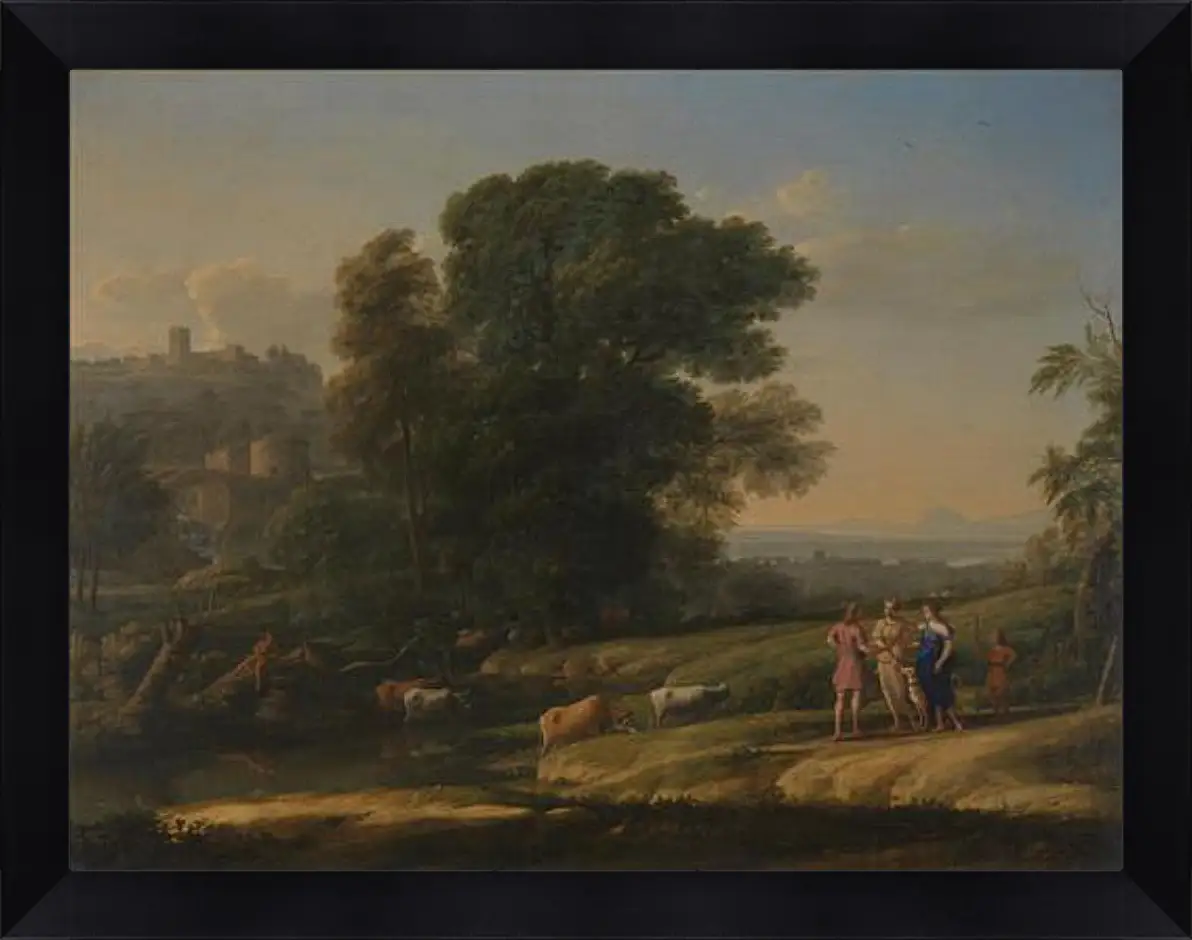 Картина в раме - Landscape with Cephalus and Procris reunited by Diana. Лоррен Клод