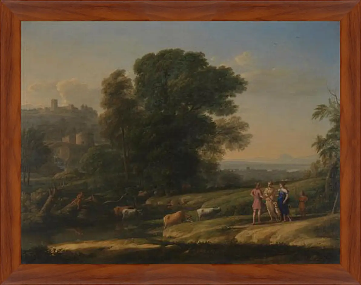 Картина в раме - Landscape with Cephalus and Procris reunited by Diana. Лоррен Клод