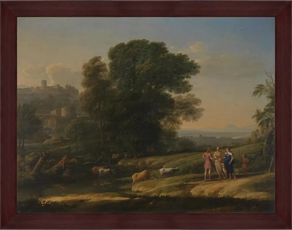 Картина в раме - Landscape with Cephalus and Procris reunited by Diana. Лоррен Клод