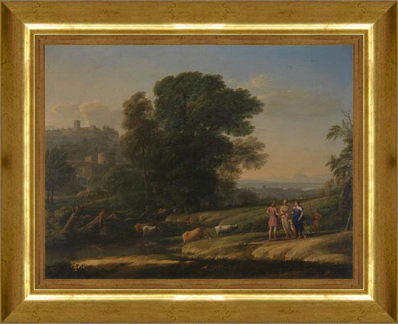 Картина в раме - Landscape with Cephalus and Procris reunited by Diana. Лоррен Клод