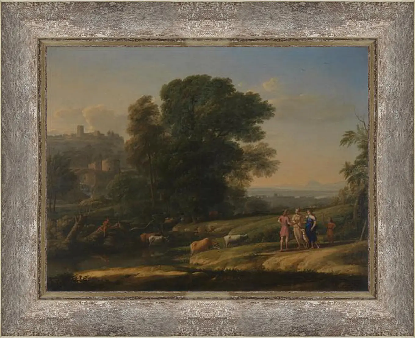 Картина в раме - Landscape with Cephalus and Procris reunited by Diana. Лоррен Клод