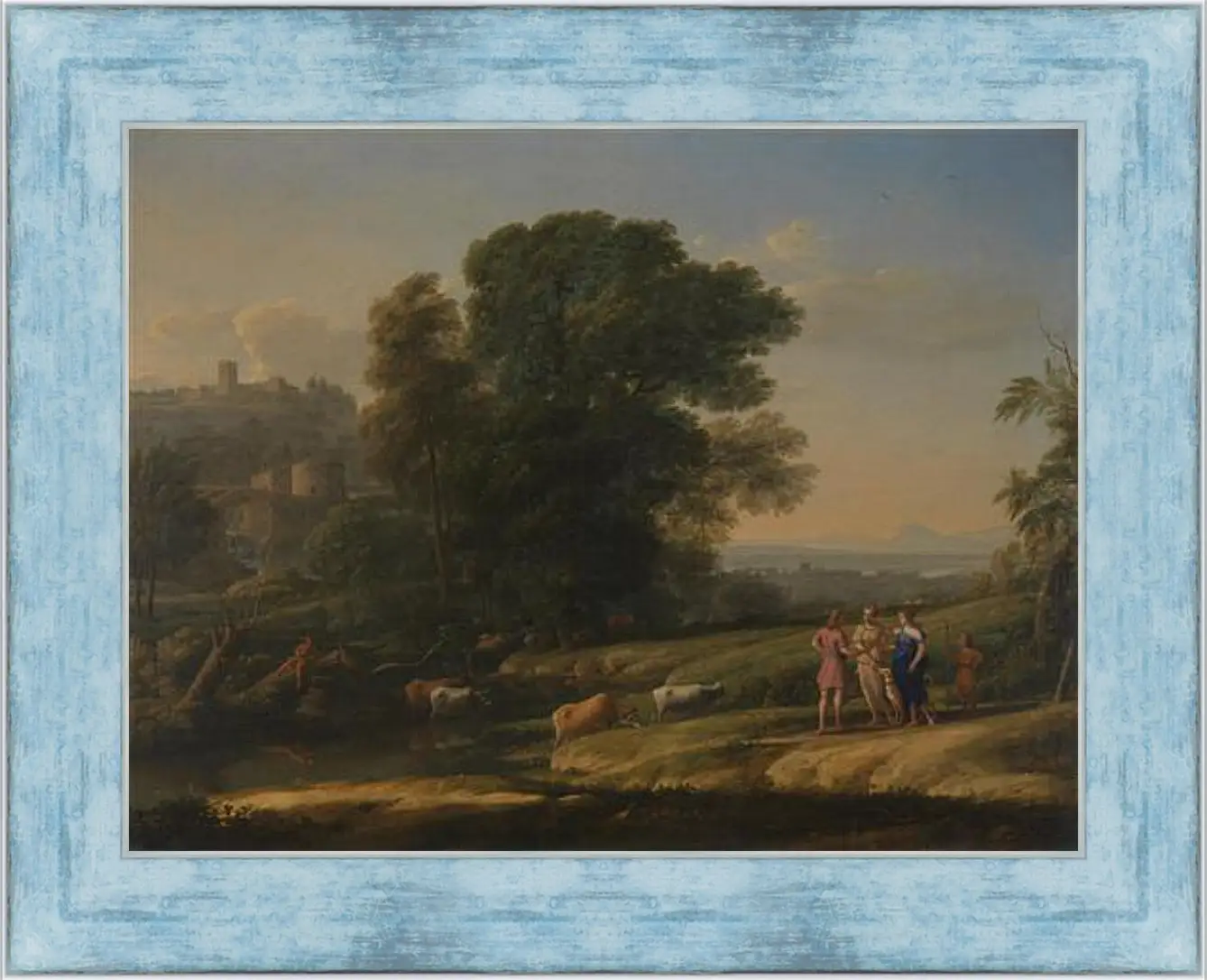 Картина в раме - Landscape with Cephalus and Procris reunited by Diana. Лоррен Клод