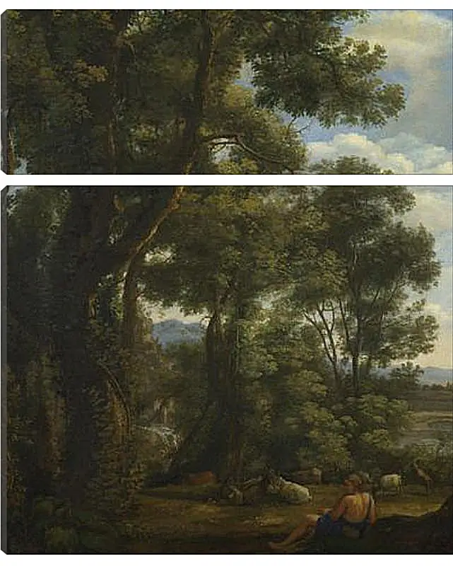 Модульная картина - Landscape with a Goatherd and Goats. Лоррен Клод