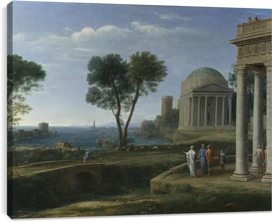Постер и плакат - Landscape with Aeneas at Delos. Лоррен Клод
