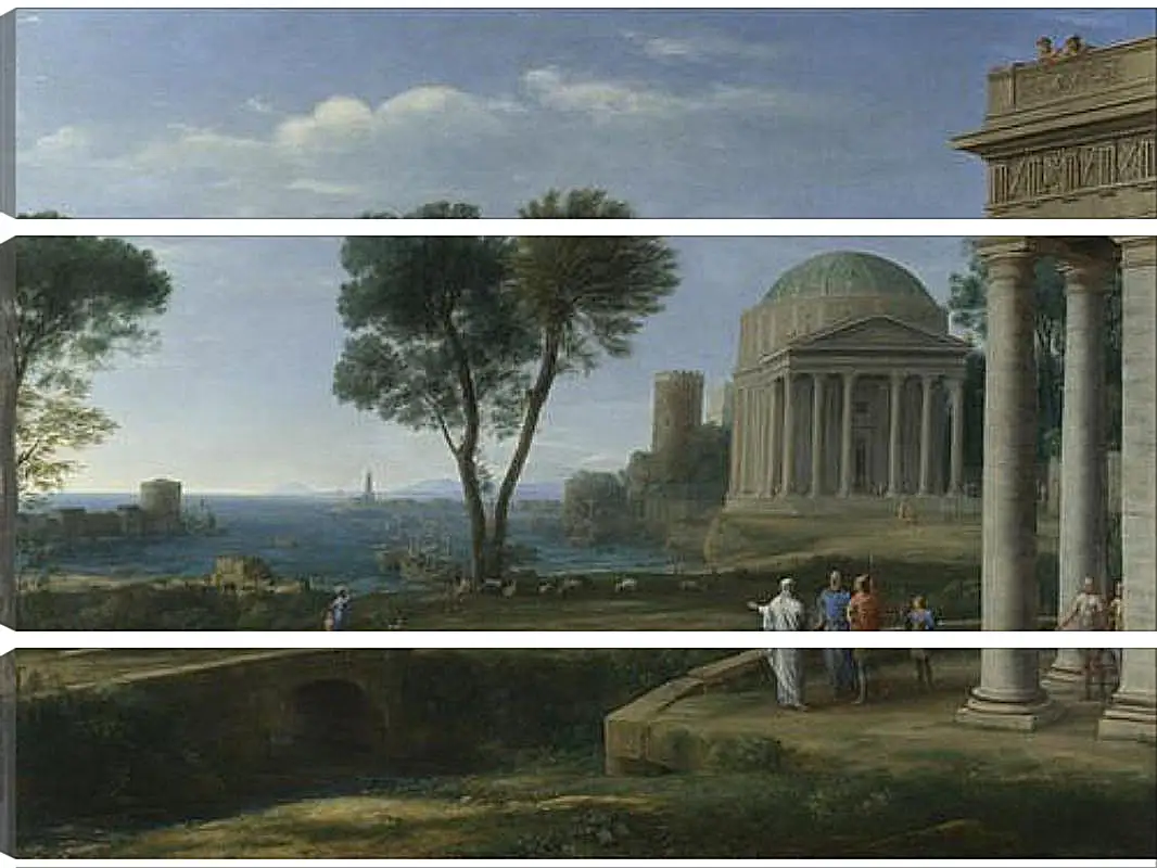 Модульная картина - Landscape with Aeneas at Delos. Лоррен Клод