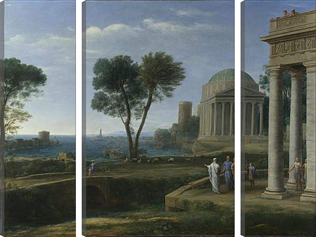 Модульная картина - Landscape with Aeneas at Delos. Лоррен Клод