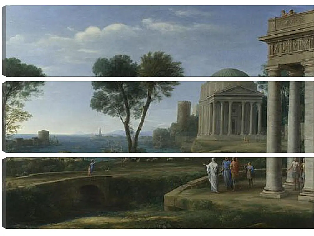 Модульная картина - Landscape with Aeneas at Delos. Лоррен Клод