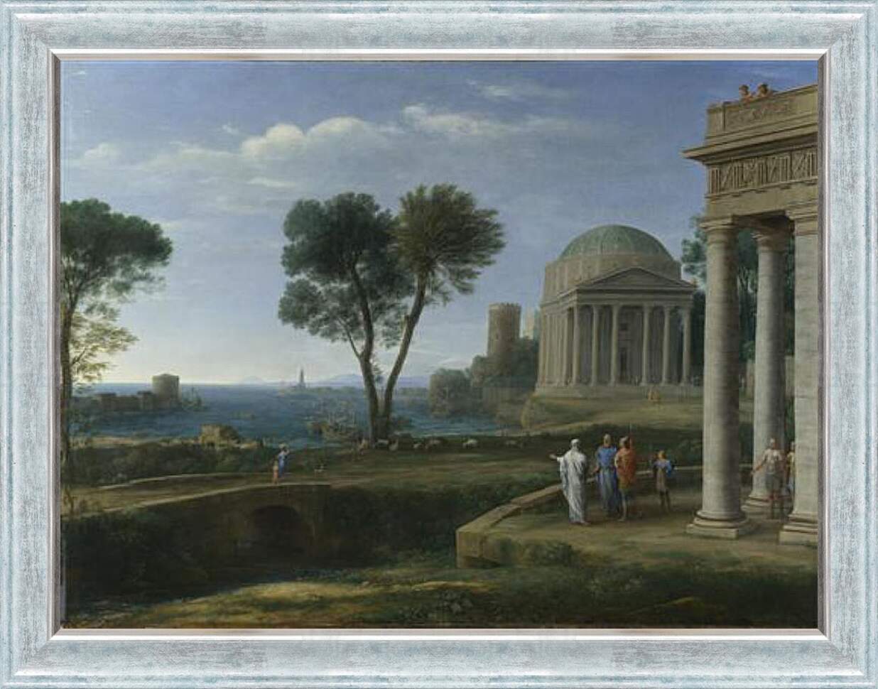 Картина в раме - Landscape with Aeneas at Delos. Лоррен Клод