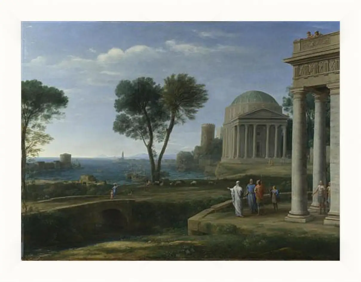 Картина в раме - Landscape with Aeneas at Delos. Лоррен Клод