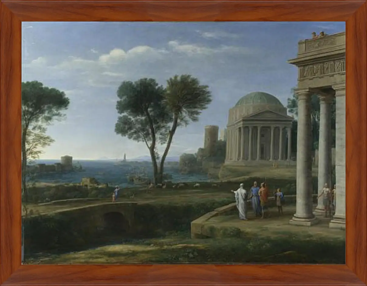 Картина в раме - Landscape with Aeneas at Delos. Лоррен Клод