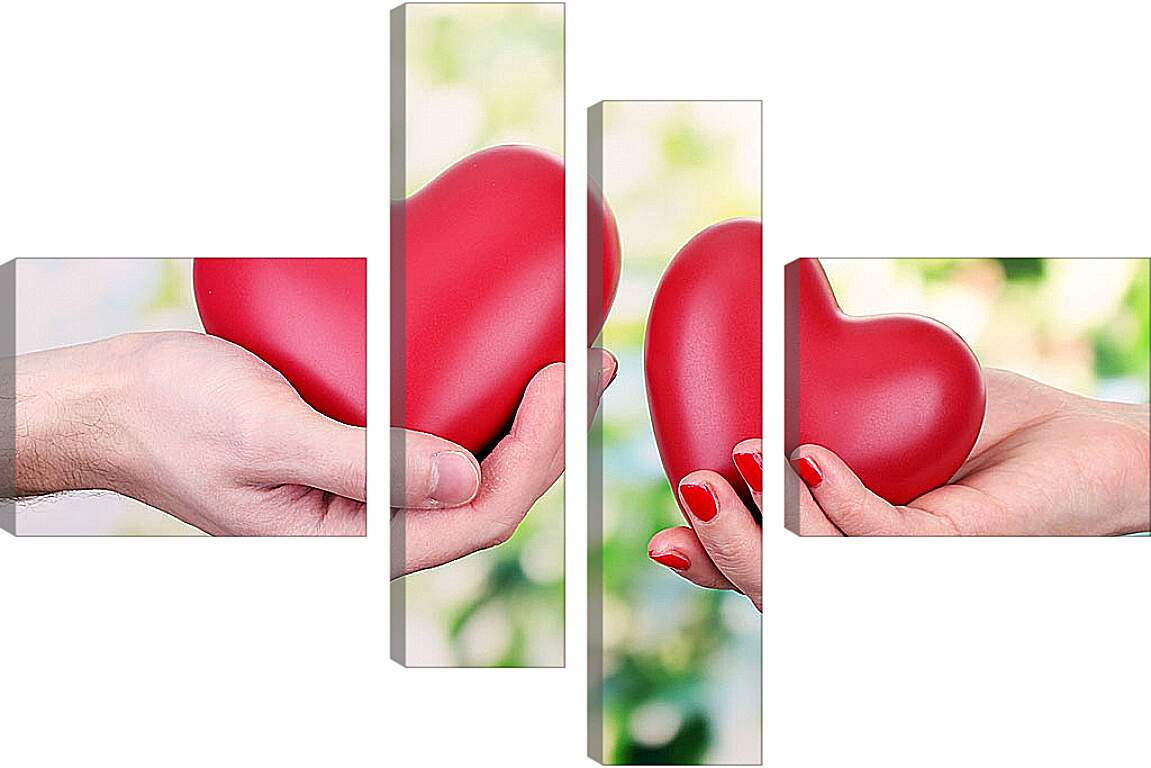 Модульная картина - Два сердца в руках