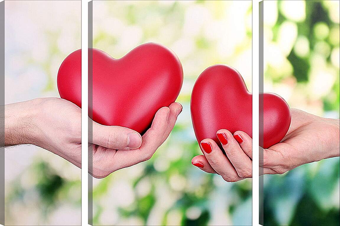 Модульная картина - Два сердца в руках