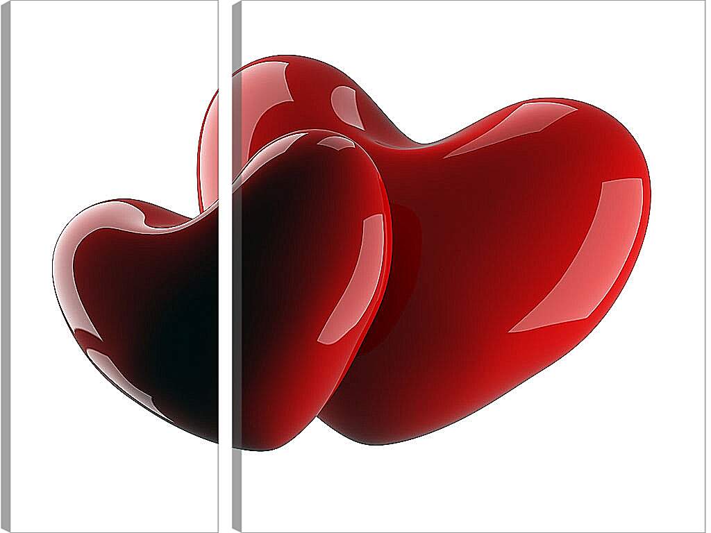 Модульная картина - Два сердца