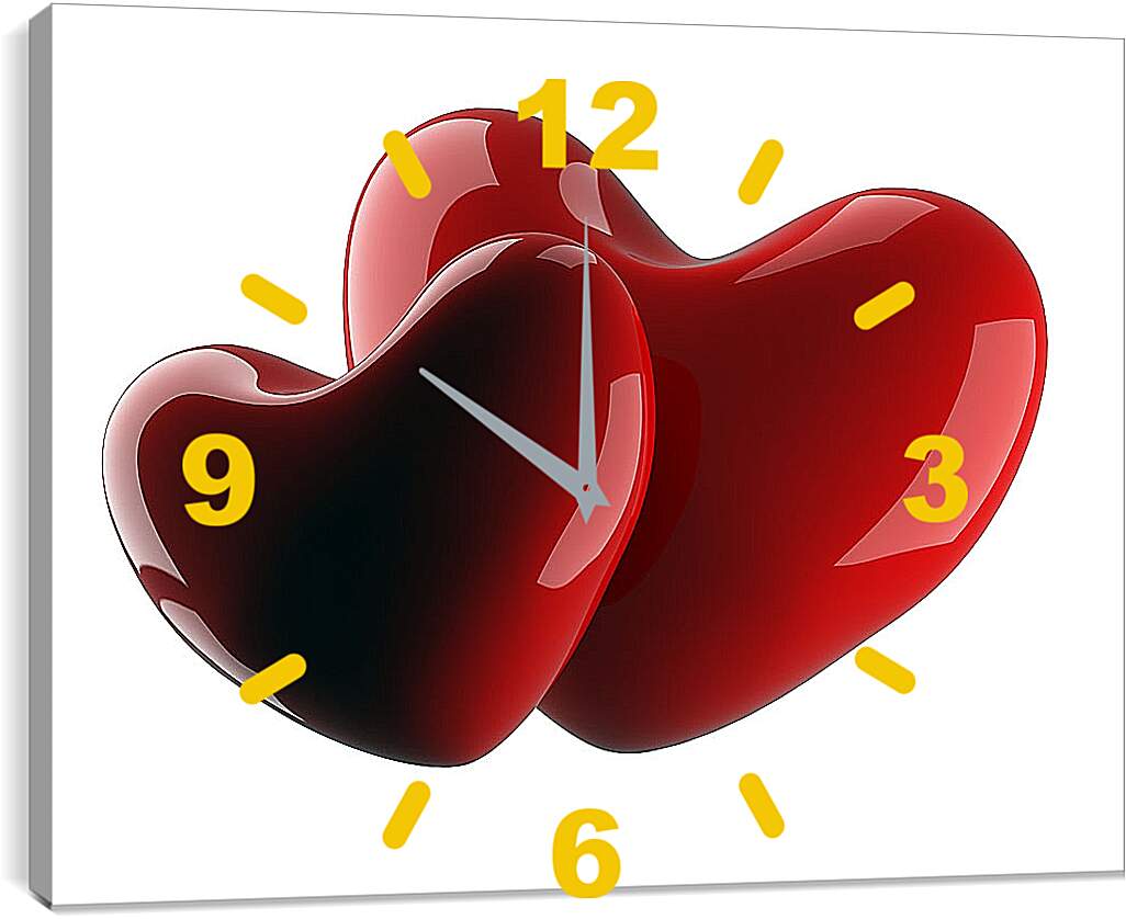 Часы картина - Два сердца