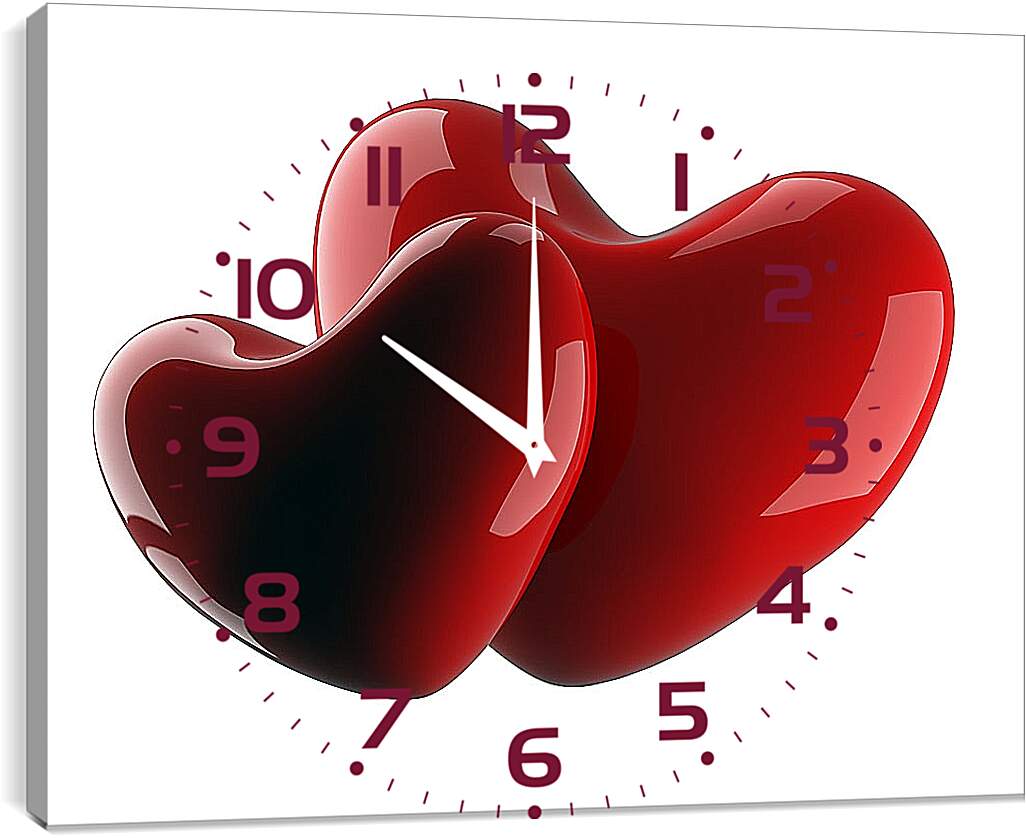 Часы картина - Два сердца