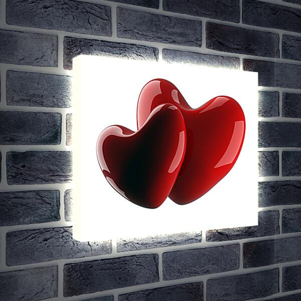 Лайтбокс световая панель - Два сердца