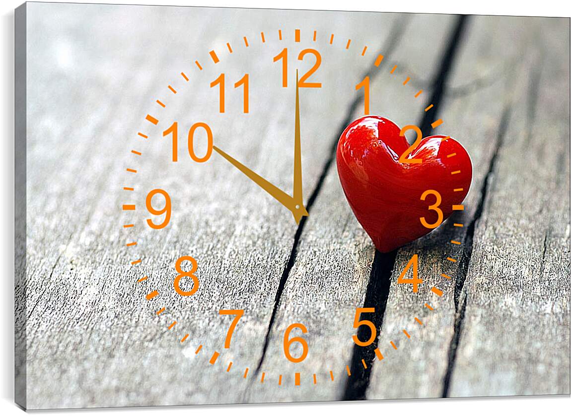 Часы картина - Сердечко на доске
