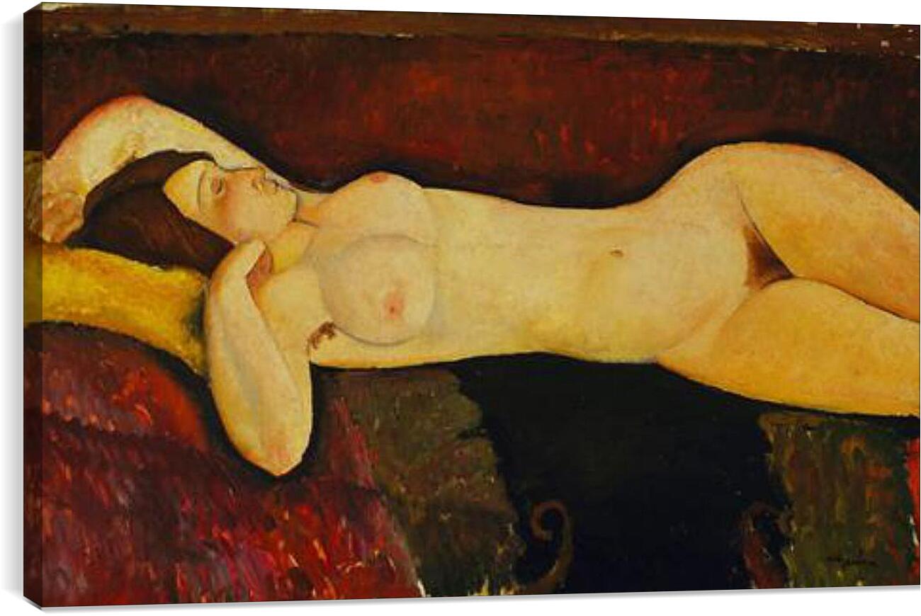 Постер и плакат - Reclining Nude. Лежащая обнажённая 2. Амедео Модильяни