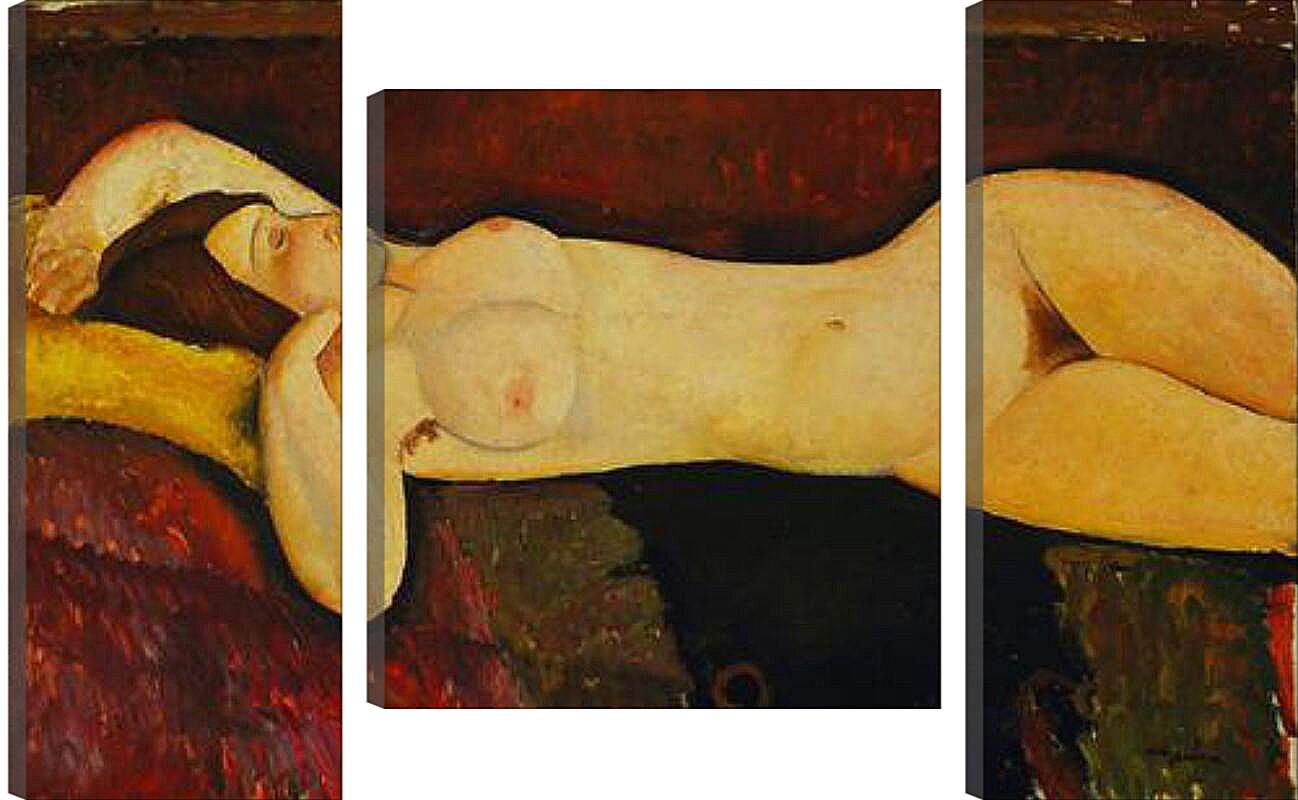 Модульная картина - Reclining Nude. Лежащая обнажённая 2. Амедео Модильяни