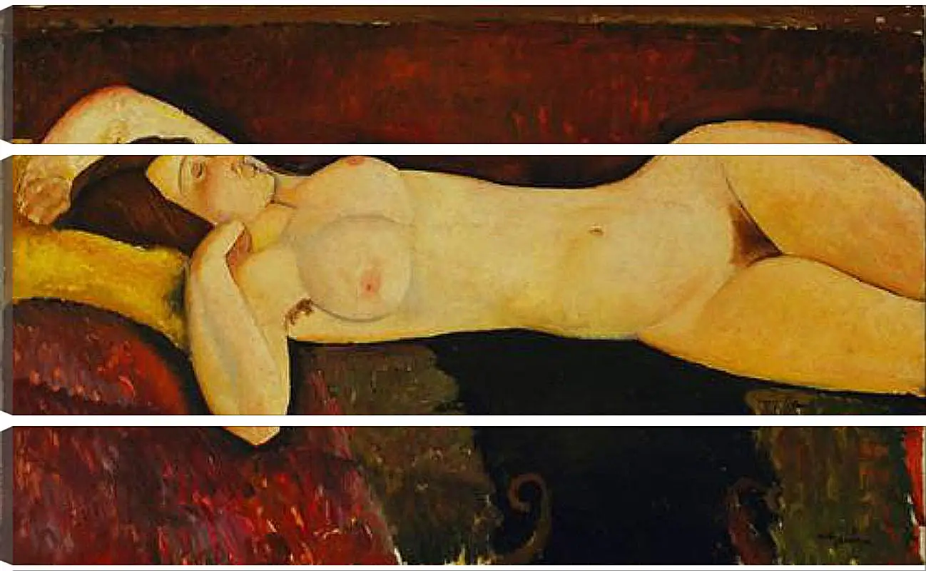 Модульная картина - Reclining Nude. Лежащая обнажённая 2. Амедео Модильяни