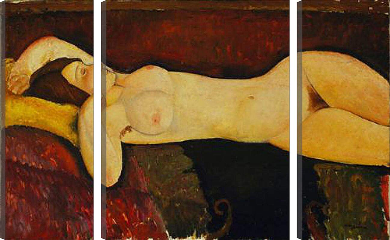 Модульная картина - Reclining Nude. Лежащая обнажённая 2. Амедео Модильяни