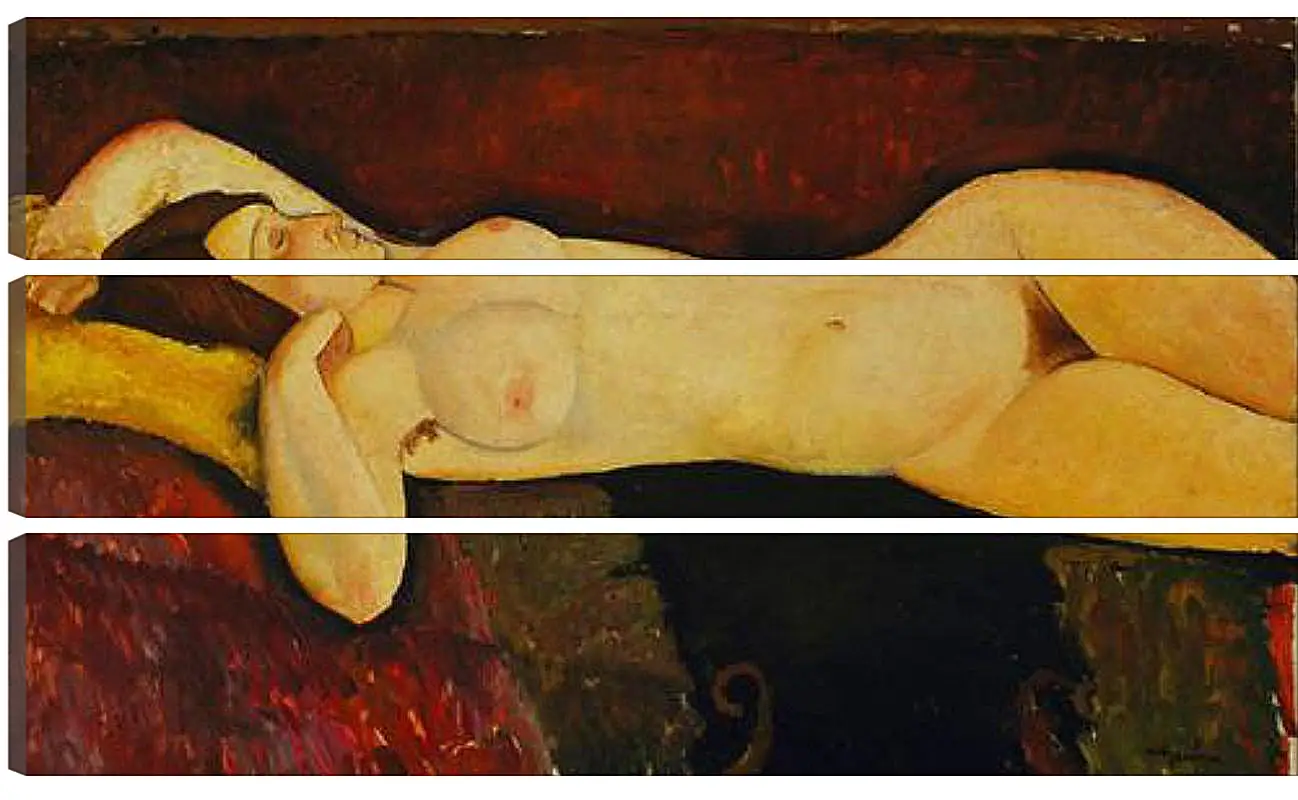 Модульная картина - Reclining Nude. Лежащая обнажённая 2. Амедео Модильяни