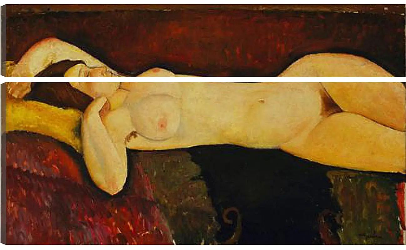 Модульная картина - Reclining Nude. Лежащая обнажённая 2. Амедео Модильяни