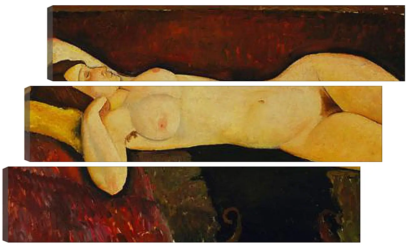 Модульная картина - Reclining Nude. Лежащая обнажённая 2. Амедео Модильяни