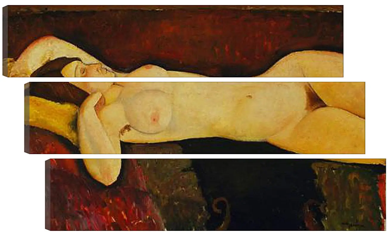 Модульная картина - Reclining Nude. Лежащая обнажённая 2. Амедео Модильяни