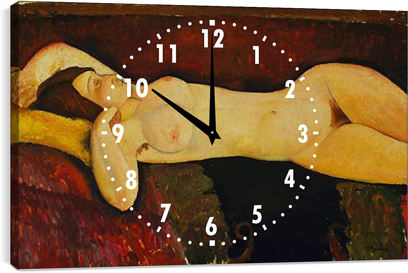 Часы картина - Reclining Nude. Лежащая обнажённая 2. Амедео Модильяни