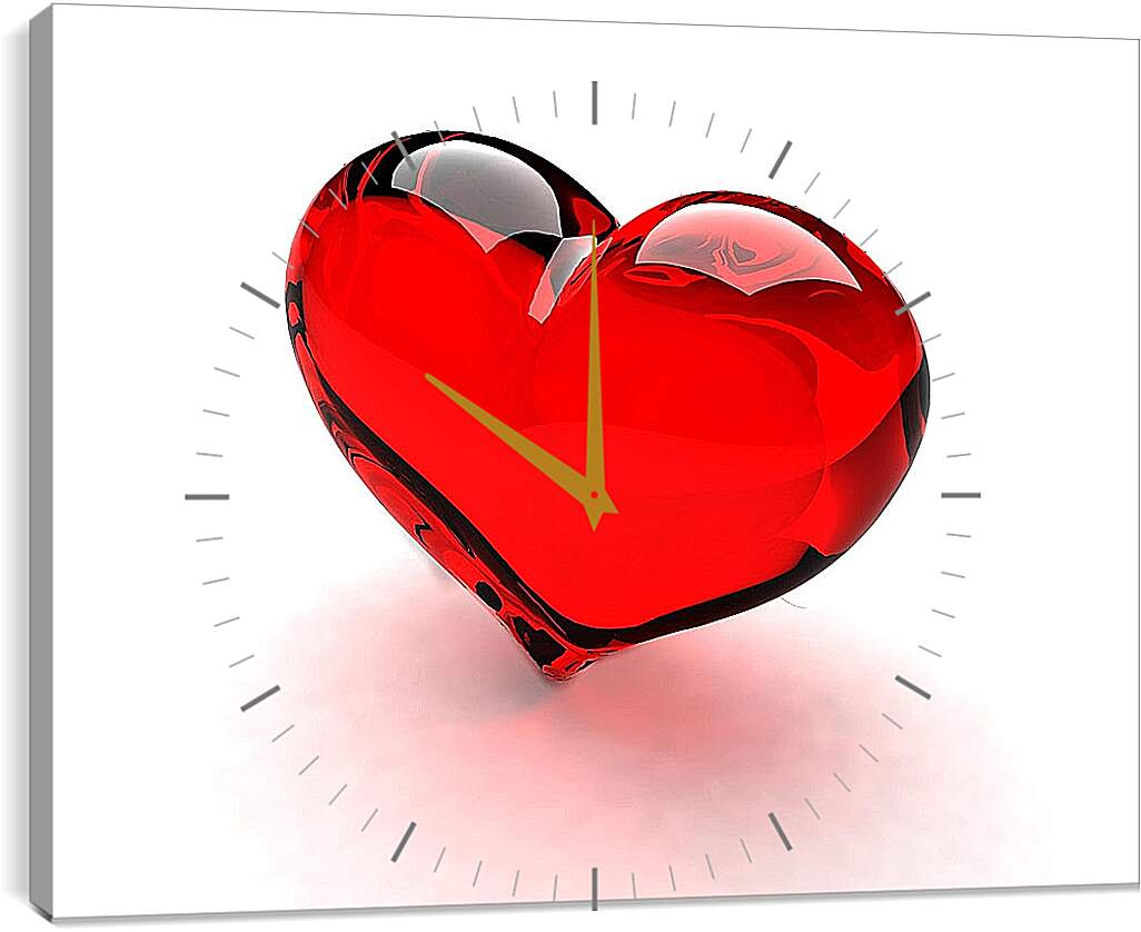 Часы картина - Стеклянное сердце