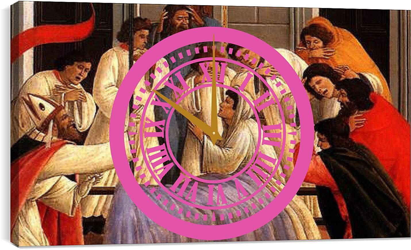 Часы картина - Three miracles of saint Zenobius (detail) Сандро Боттичелли