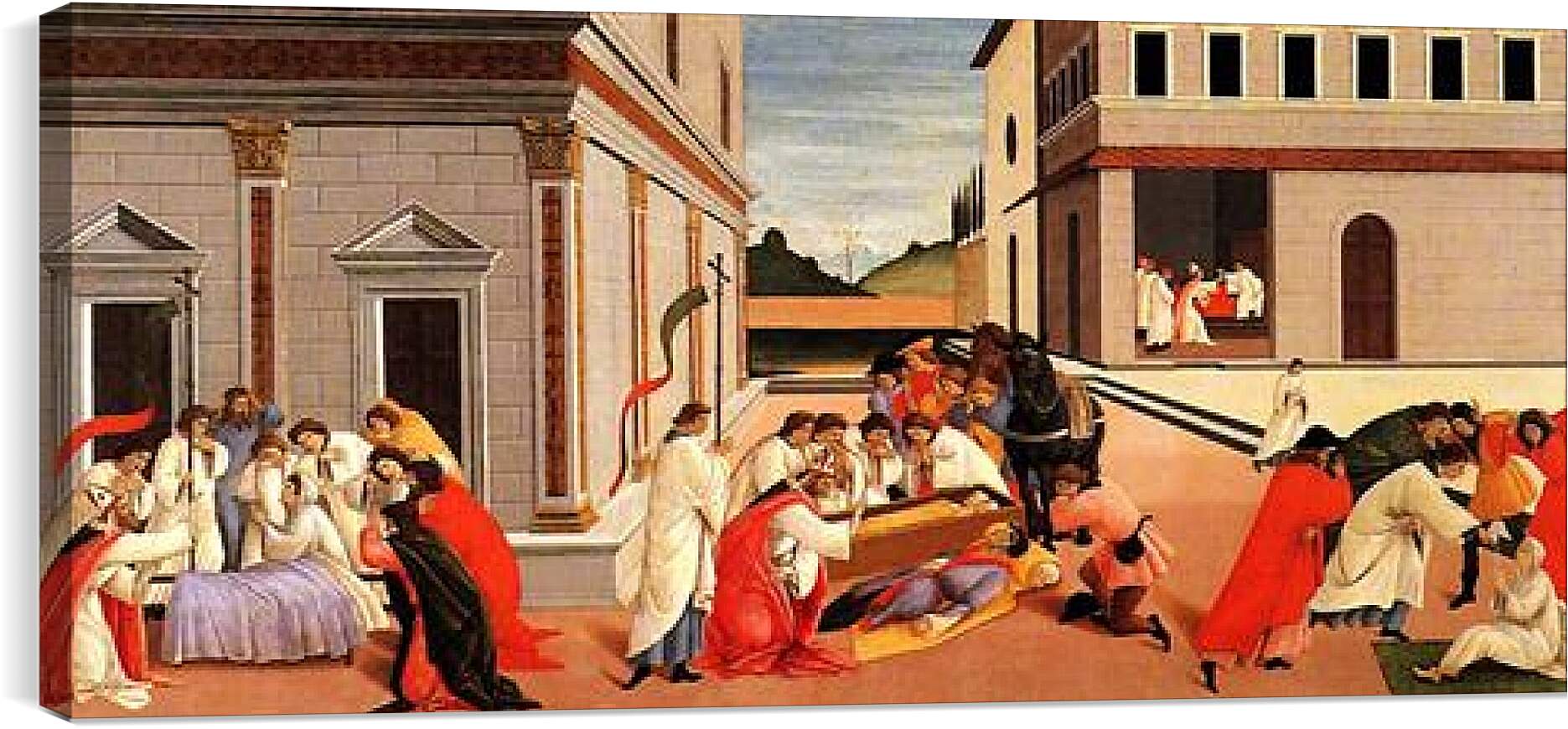 Постер и плакат - Three Miracles of Saint Zenobius. Сандро Боттичелли