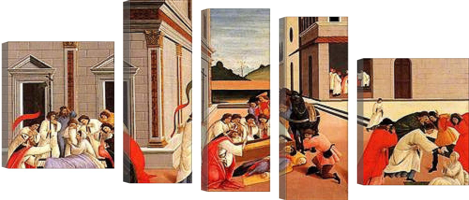 Модульная картина - Three Miracles of Saint Zenobius. Сандро Боттичелли