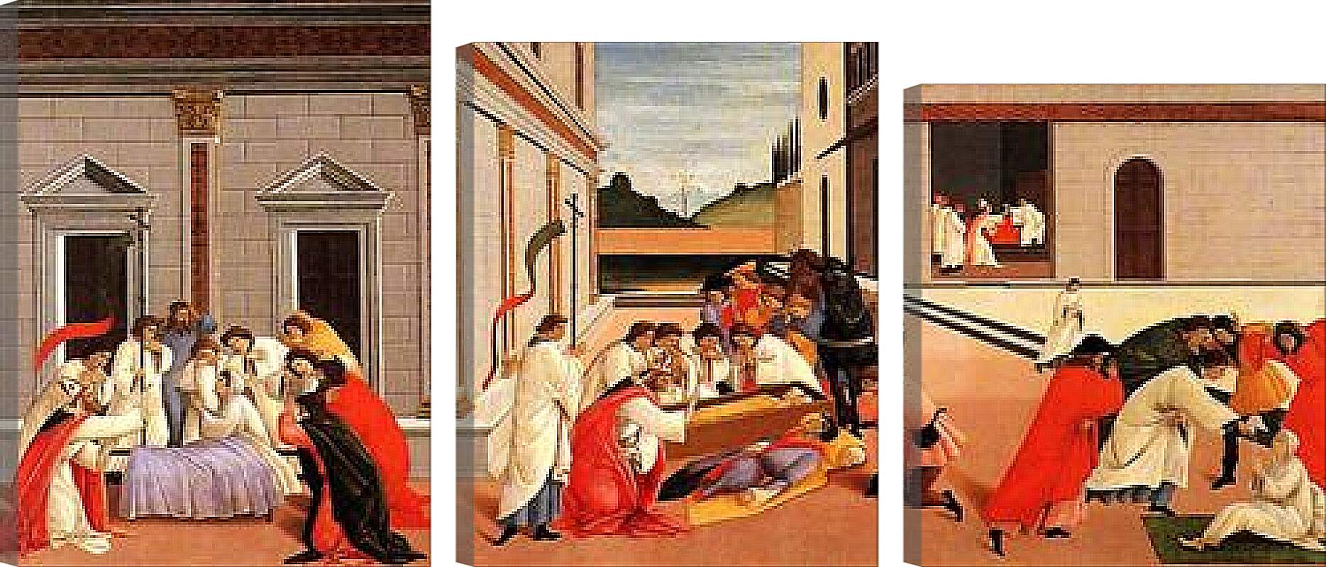 Модульная картина - Three Miracles of Saint Zenobius. Сандро Боттичелли
