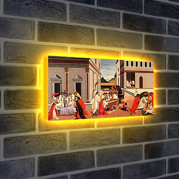 Лайтбокс световая панель - Three Miracles of Saint Zenobius. Сандро Боттичелли