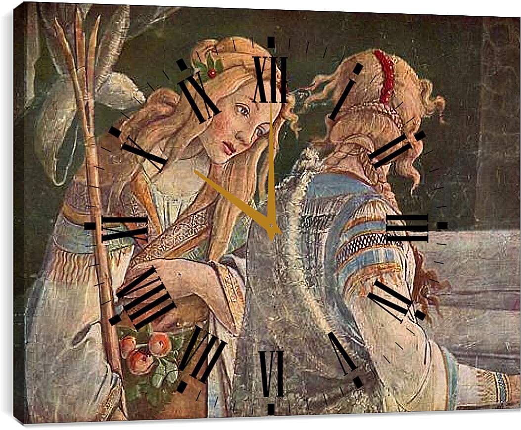 Часы картина - The youth of the Moses (detail 2) Сандро Боттичелли