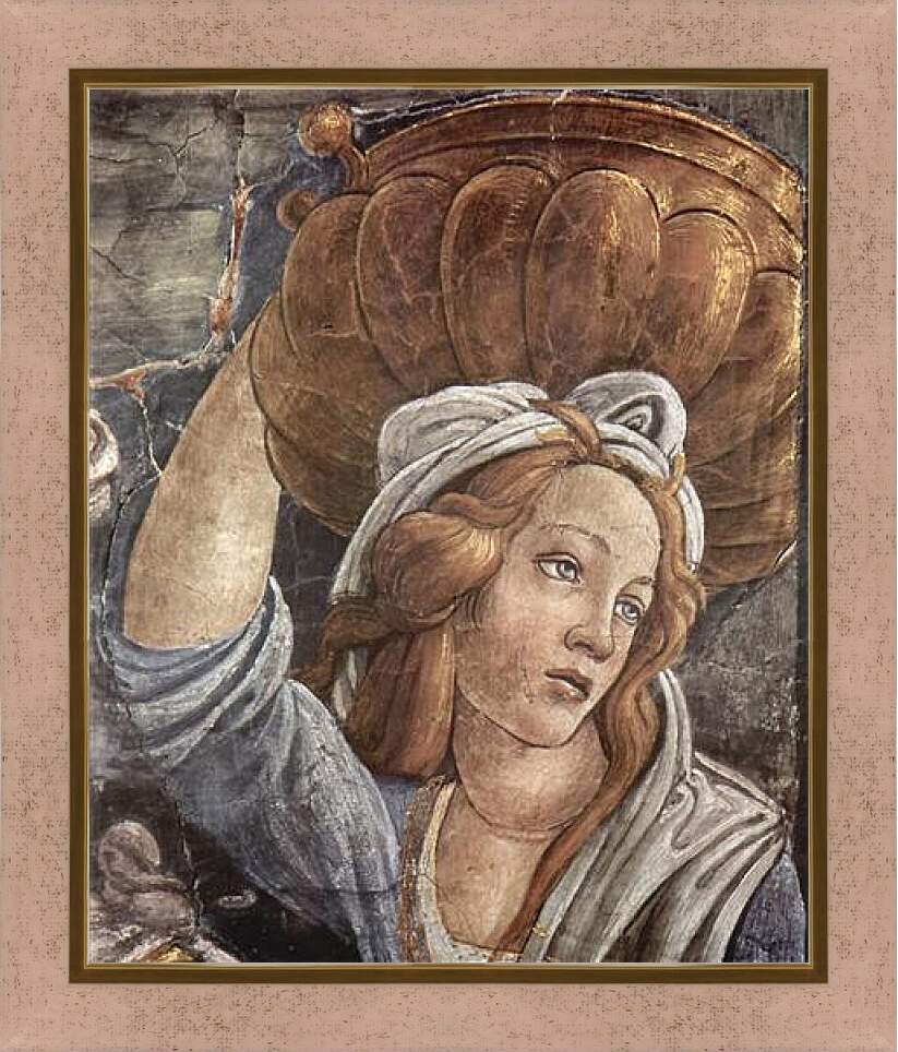 Картина в раме - The youth of the Moses (detail) Сандро Боттичелли
