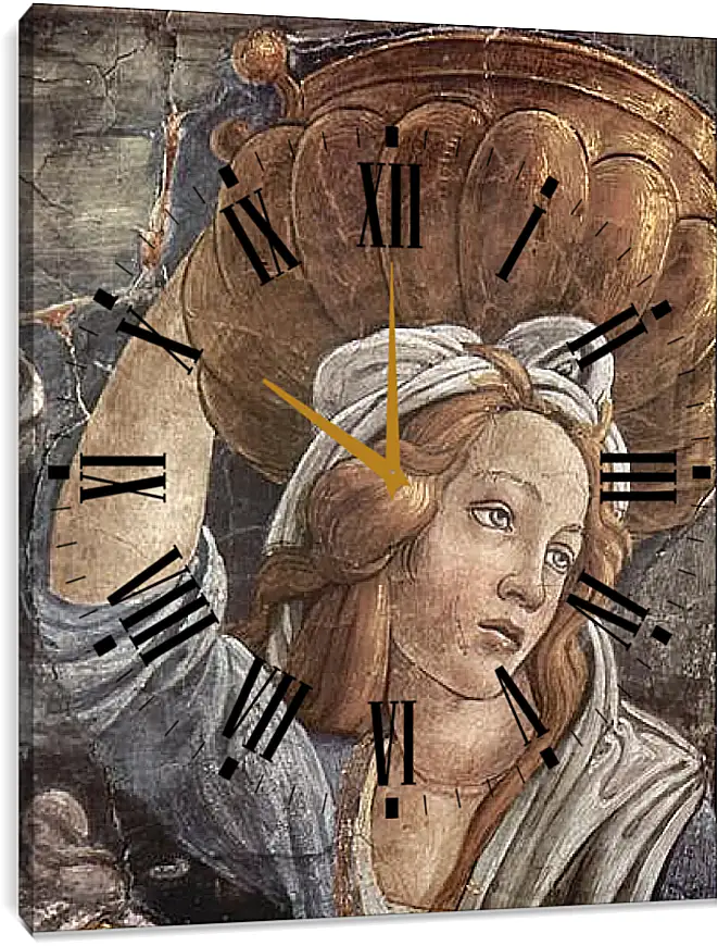 Часы картина - The youth of the Moses (detail) Сандро Боттичелли