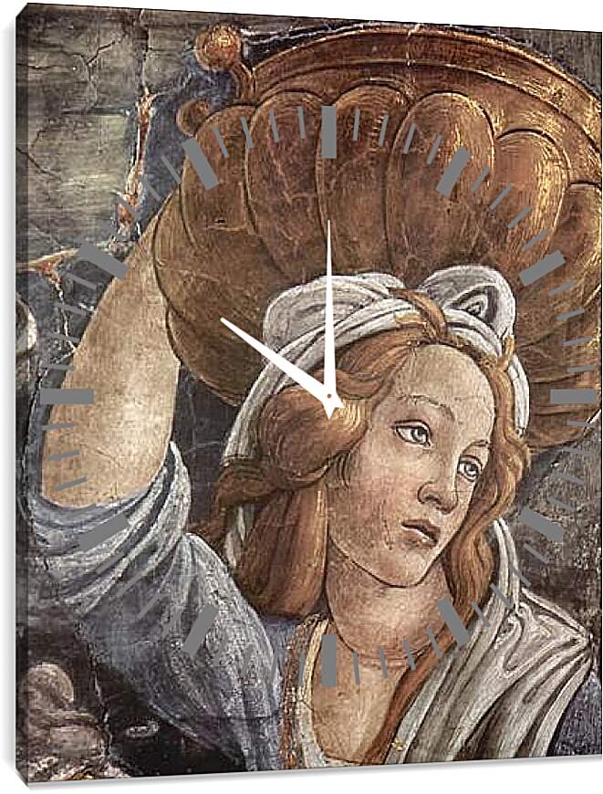 Часы картина - The youth of the Moses (detail) Сандро Боттичелли
