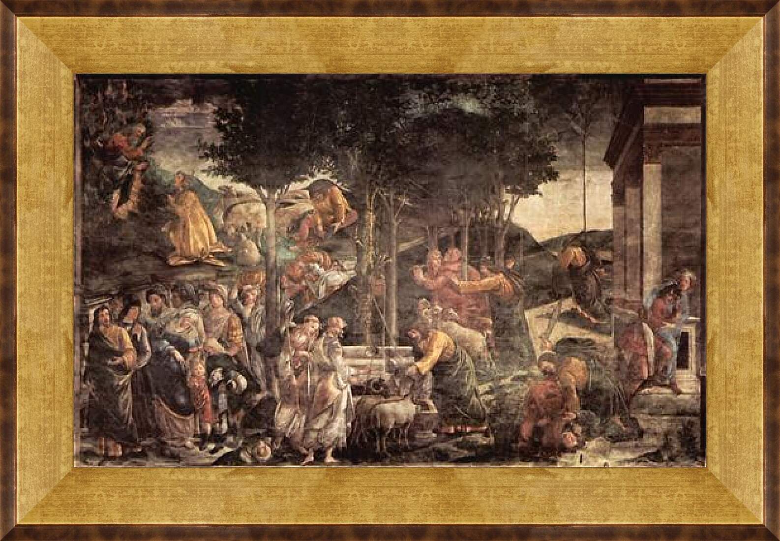Картина в раме - The youth of the Moses. Сандро Боттичелли