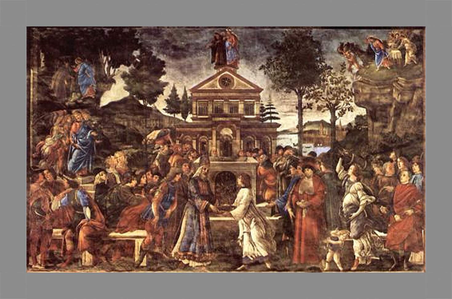 Картина в раме - The temptation of Christ. Сандро Боттичелли