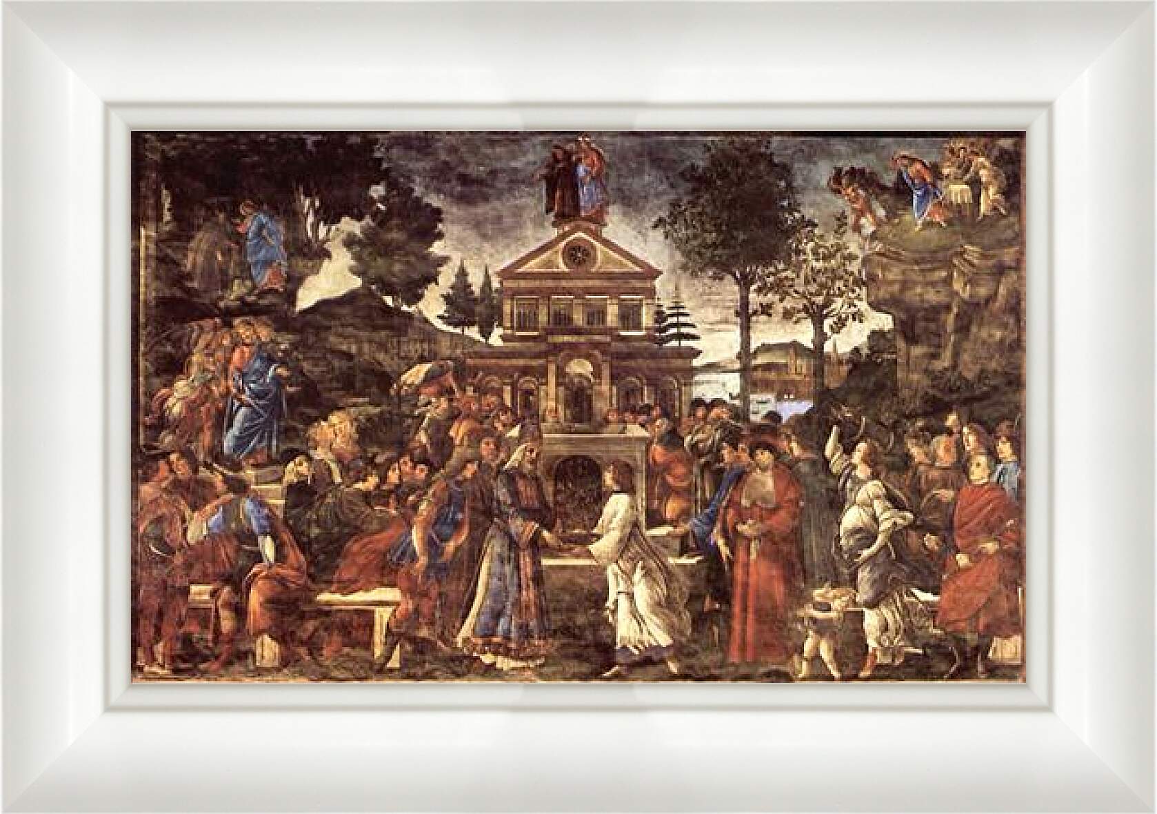 Картина в раме - The temptation of Christ. Сандро Боттичелли