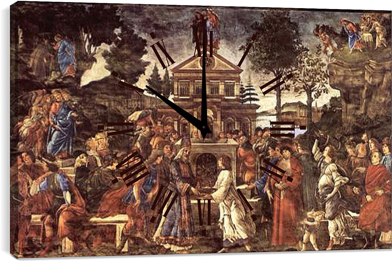 Часы картина - The temptation of Christ. Сандро Боттичелли