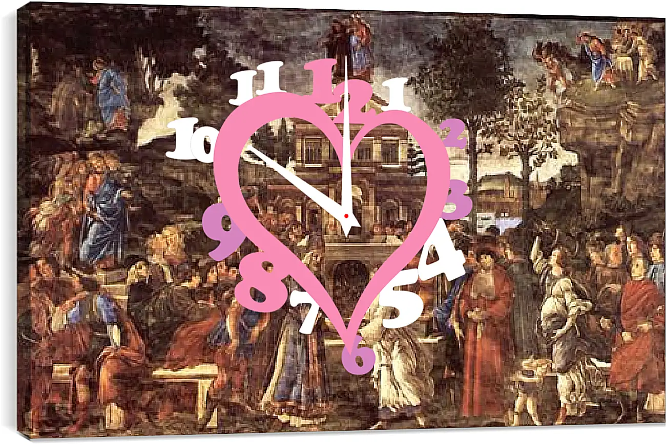 Часы картина - The temptation of Christ. Сандро Боттичелли